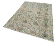 Handmade Wool Area Rug - Vintage Cotton Rug, Beige Soft Cotton Carpet 5'1"x7'1"