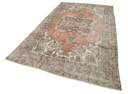 Handmade Wool Area Rug – Vintage Cotton Rug, Neutral Beige, 5'10" x 10'0"