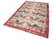 Handmade Wool Area Rug – Vintage Cotton Rug Beige 5'3''x8'7'' | Hand Woven Carpet