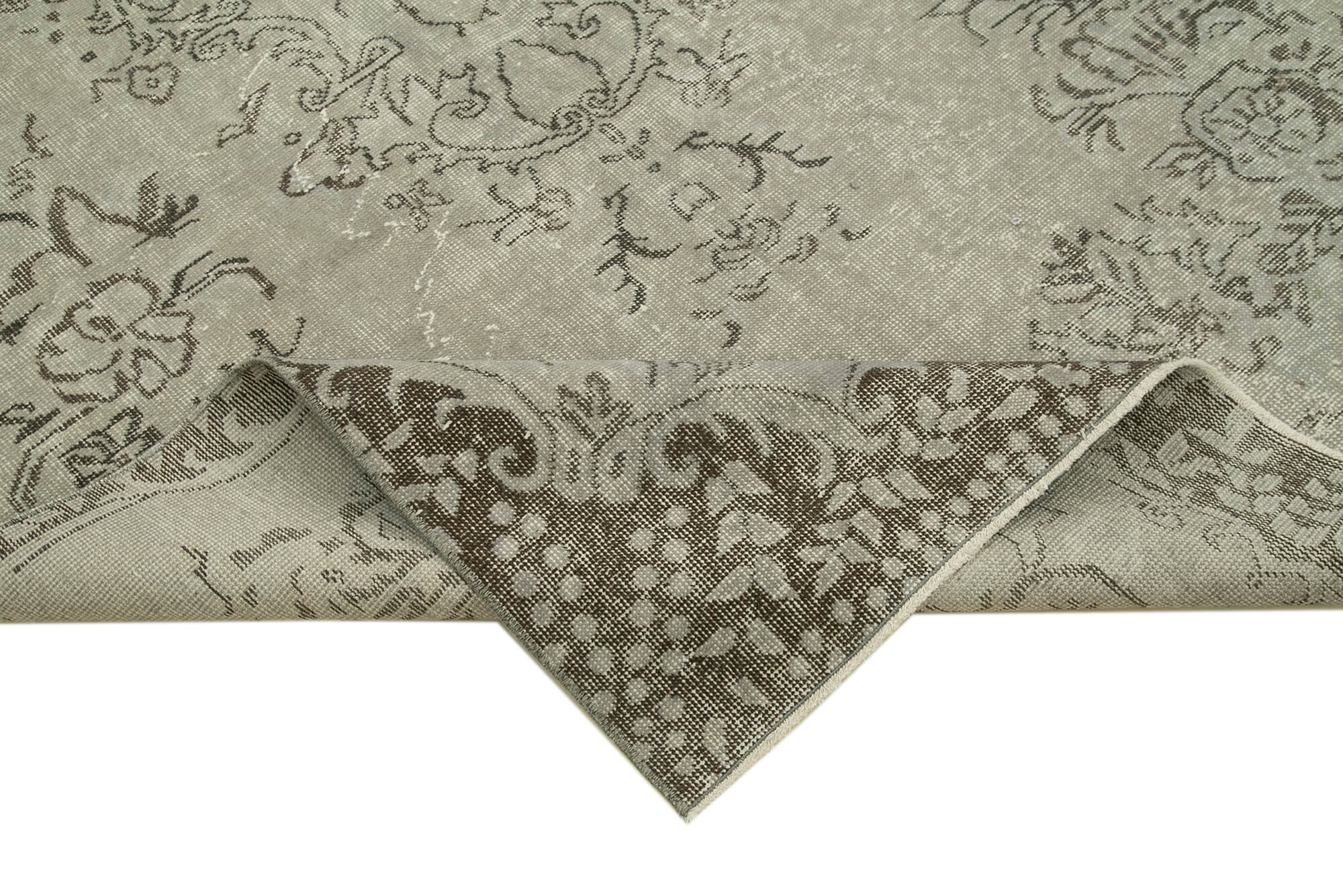 Handmade Vintage Area Rug | Overdyed Wool Carpet 5'1''x9'2'' - Soft Wool Texture