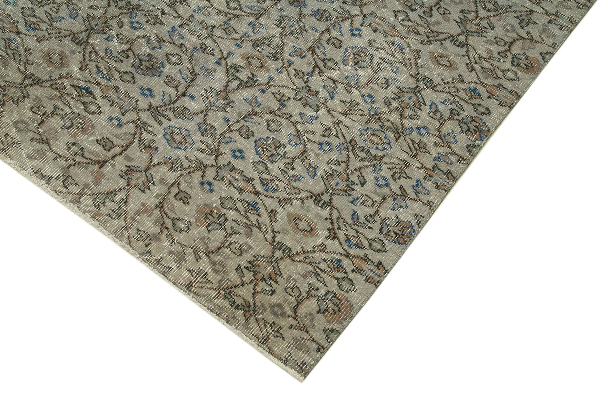 Vintage Wool Area Rug – Handmade Cotton Rug, Overdyed Vintage Carpet 5'2''x8'8''