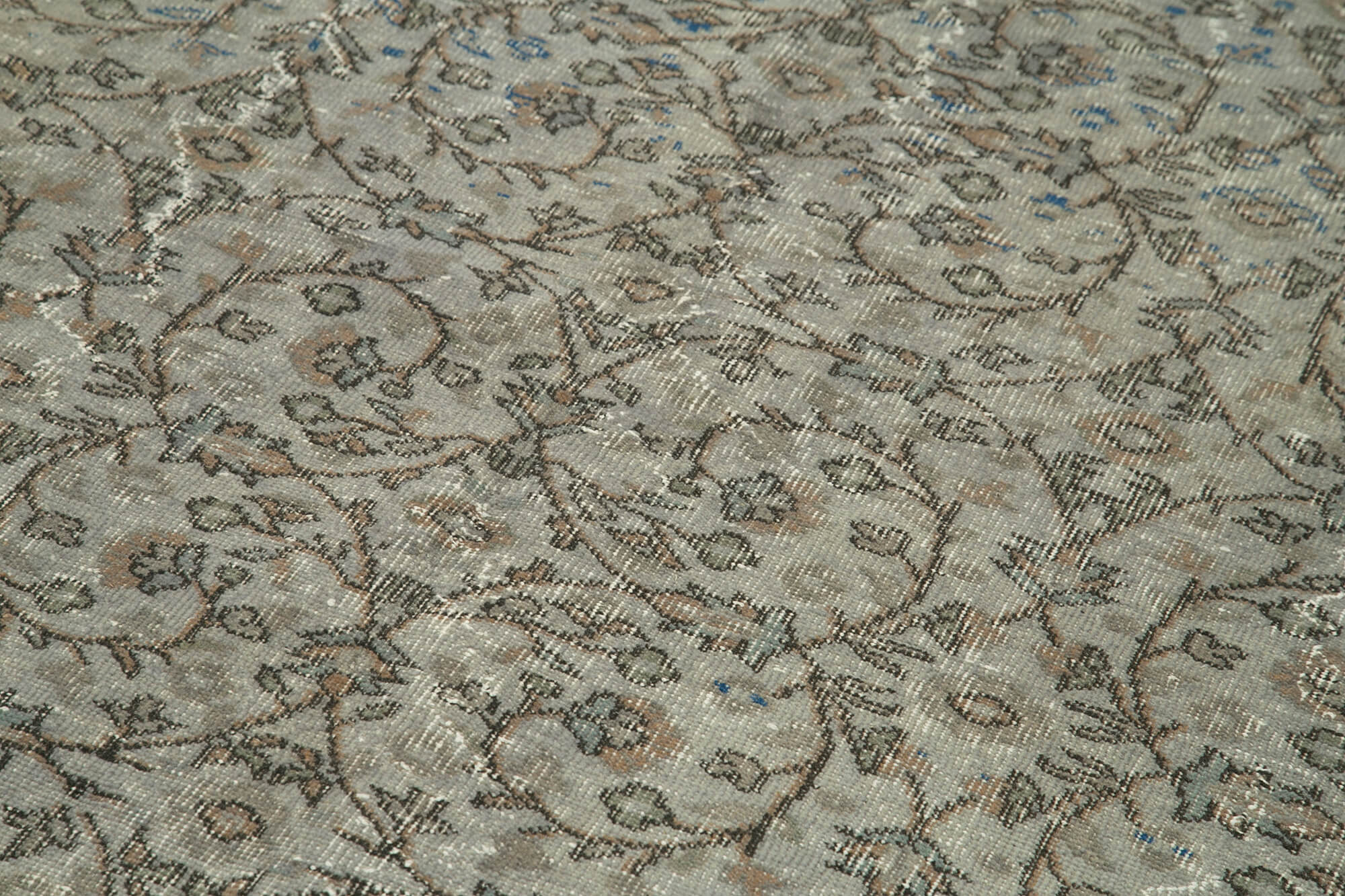 Vintage Wool Area Rug – Handmade Cotton Rug, Overdyed Vintage Carpet 5'2''x8'8''