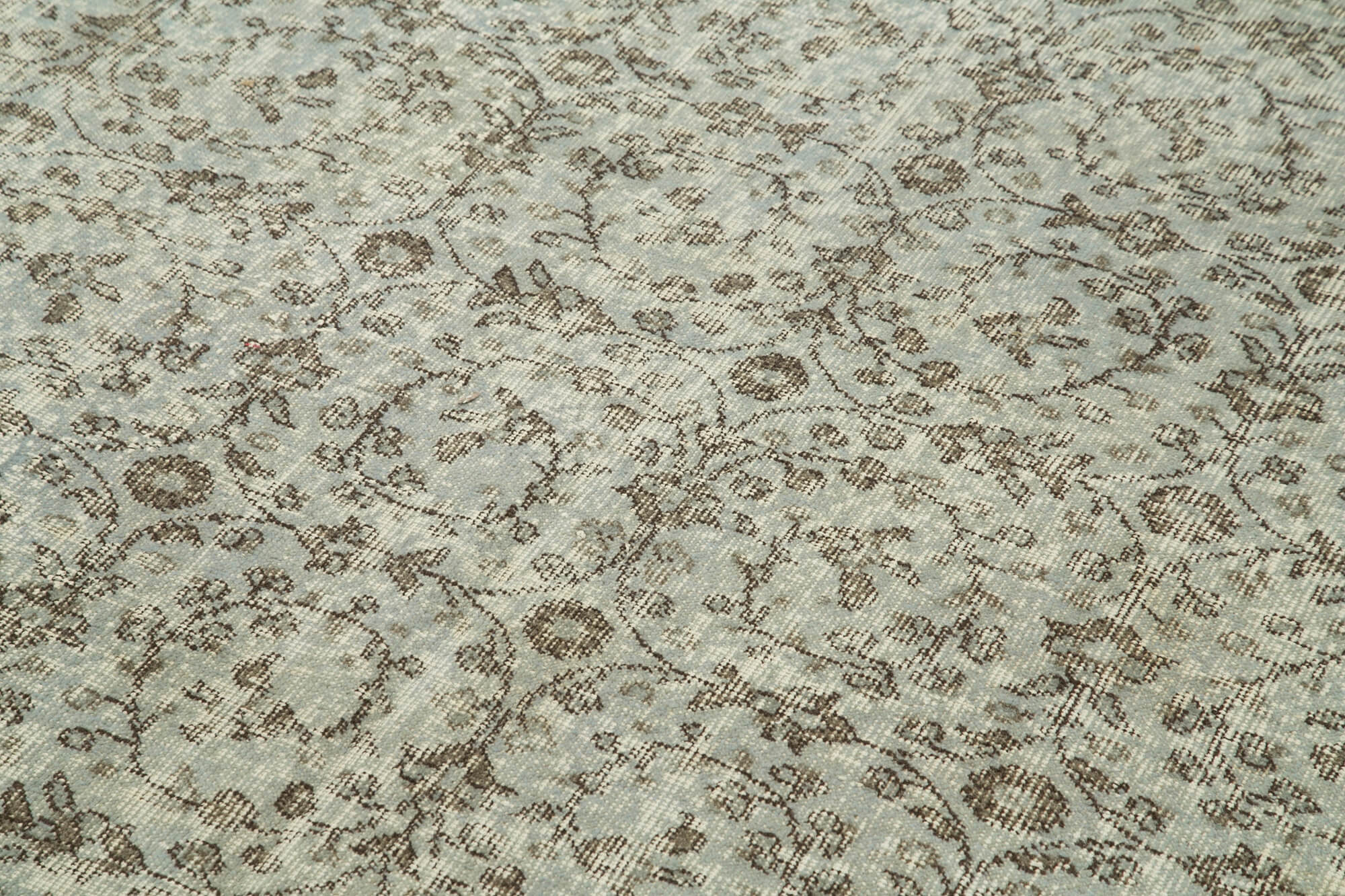 Handmade Vintage Area Rug - Overdyed Blue Rug With Soft Wool Texture 5'2''x8'6''