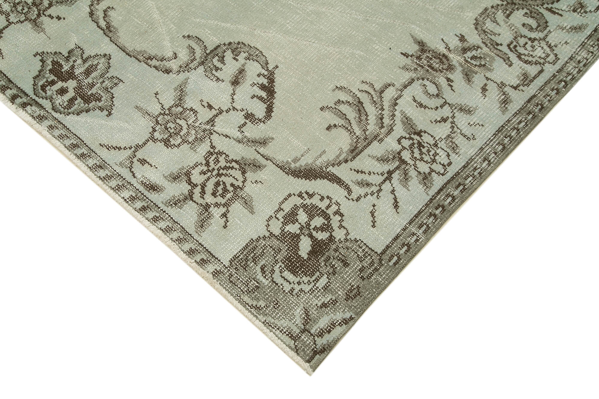 Vintage Wool Area Rug – Handmade Overdyed Vintage Carpet, Soft Wool Floor Covering 5'2''x8'6''