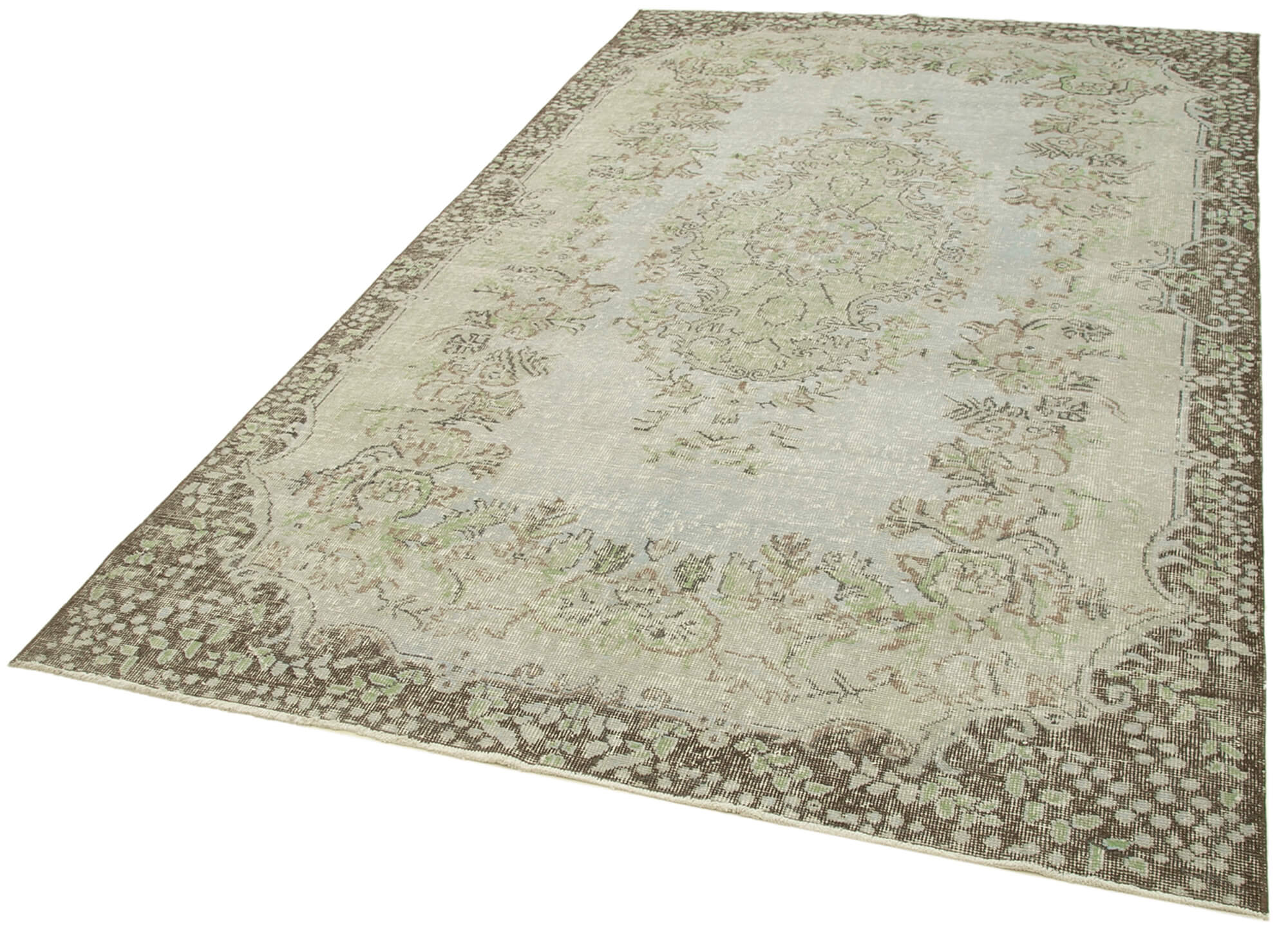 Vintage Wool Area Rug - Handmade Overdyed Vintage Carpet With Soft Wool Texture