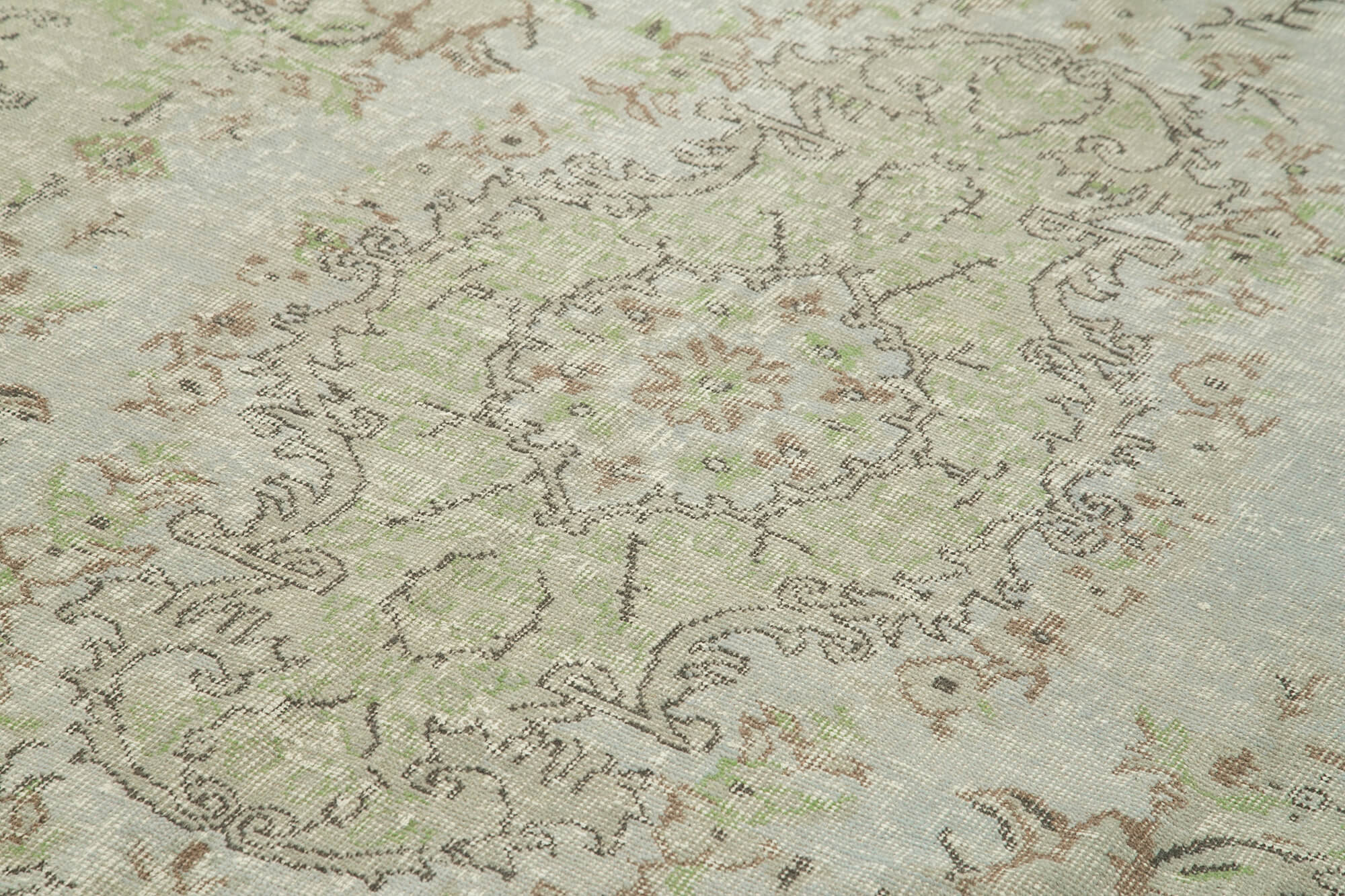 Vintage Wool Area Rug - Handmade Overdyed Vintage Carpet With Soft Wool Texture
