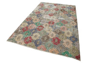Handmade Wool Area Rug - Beige Checkered Kilim Cotton Wool Rug 5'8''x9'4'' Flat Weave Carpet