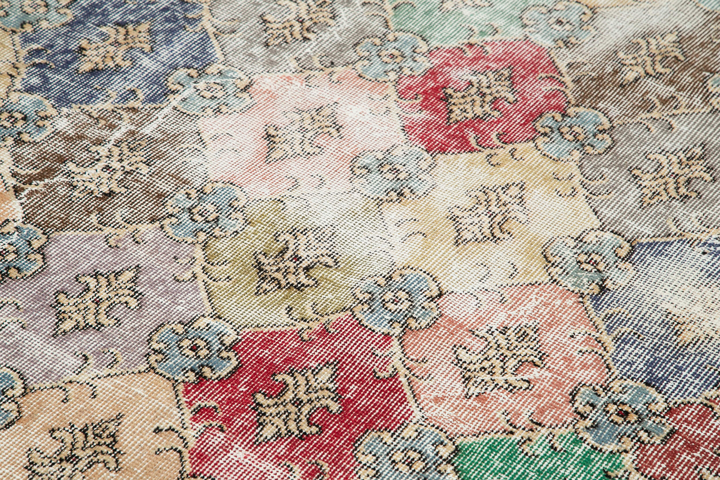 Handmade Wool Area Rug - Beige Checkered Kilim Cotton Wool Rug 5'8''x9'4'' Flat Weave Carpet