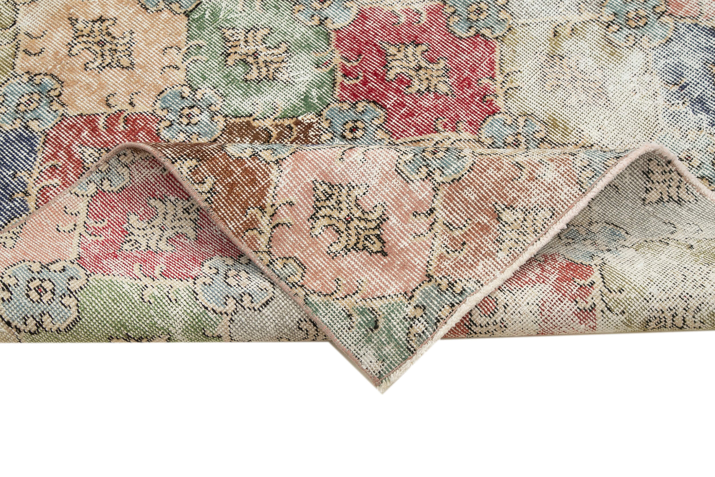 Handmade Wool Area Rug - Beige Checkered Kilim Cotton Wool Rug 5'8''x9'4'' Flat Weave Carpet