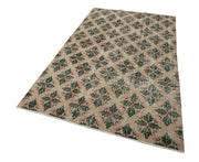Checkered Kilim Beige Cotton Wool Handmade Area Rug 4'7'' x 8'4''