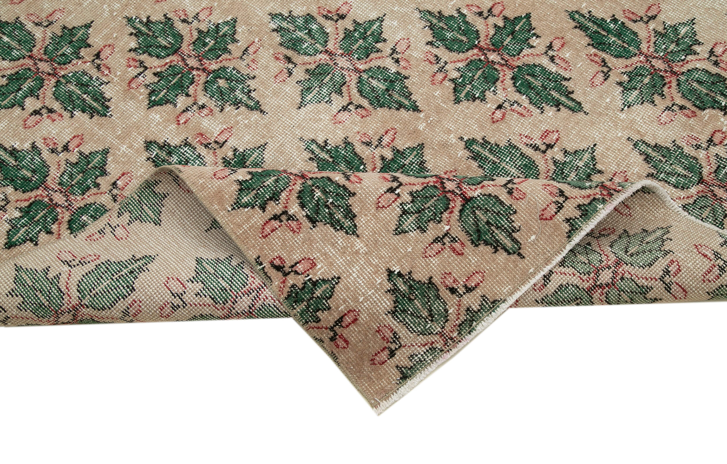 Checkered Kilim Beige Cotton Wool Handmade Area Rug 4'7'' x 8'4''