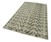 Handmade Area Rug - Checkered Kilim Beige Cotton Wool Vintage Carpet 5'0''x8'7''