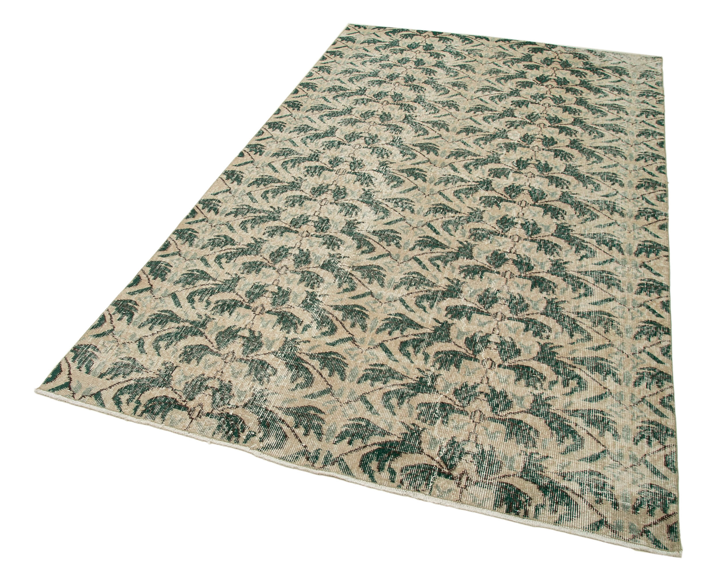 Handmade Area Rug - Checkered Kilim Beige Cotton Wool Vintage Carpet 5'0''x8'7''