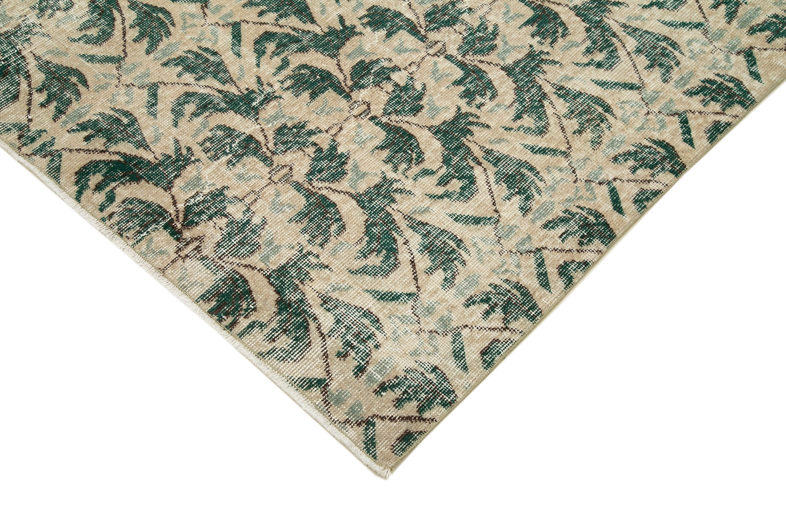 Handmade Area Rug - Checkered Kilim Beige Cotton Wool Vintage Carpet 5'0''x8'7''