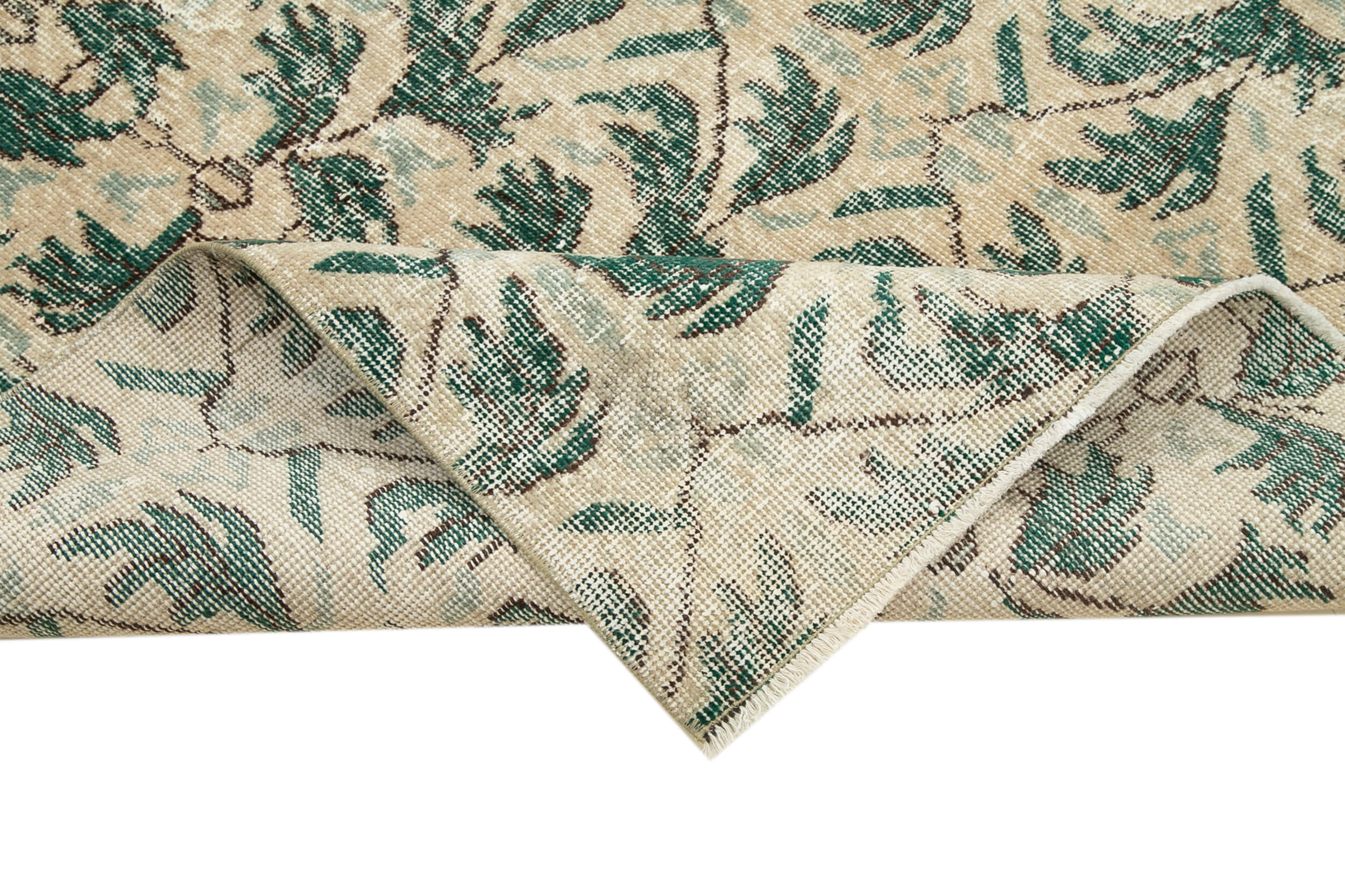 Handmade Area Rug - Checkered Kilim Beige Cotton Wool Vintage Carpet 5'0''x8'7''