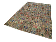 Handmade Area Rug - Checkered Kilim Turkish Vintage Wool Cotton Rug 5'11''x9'5''