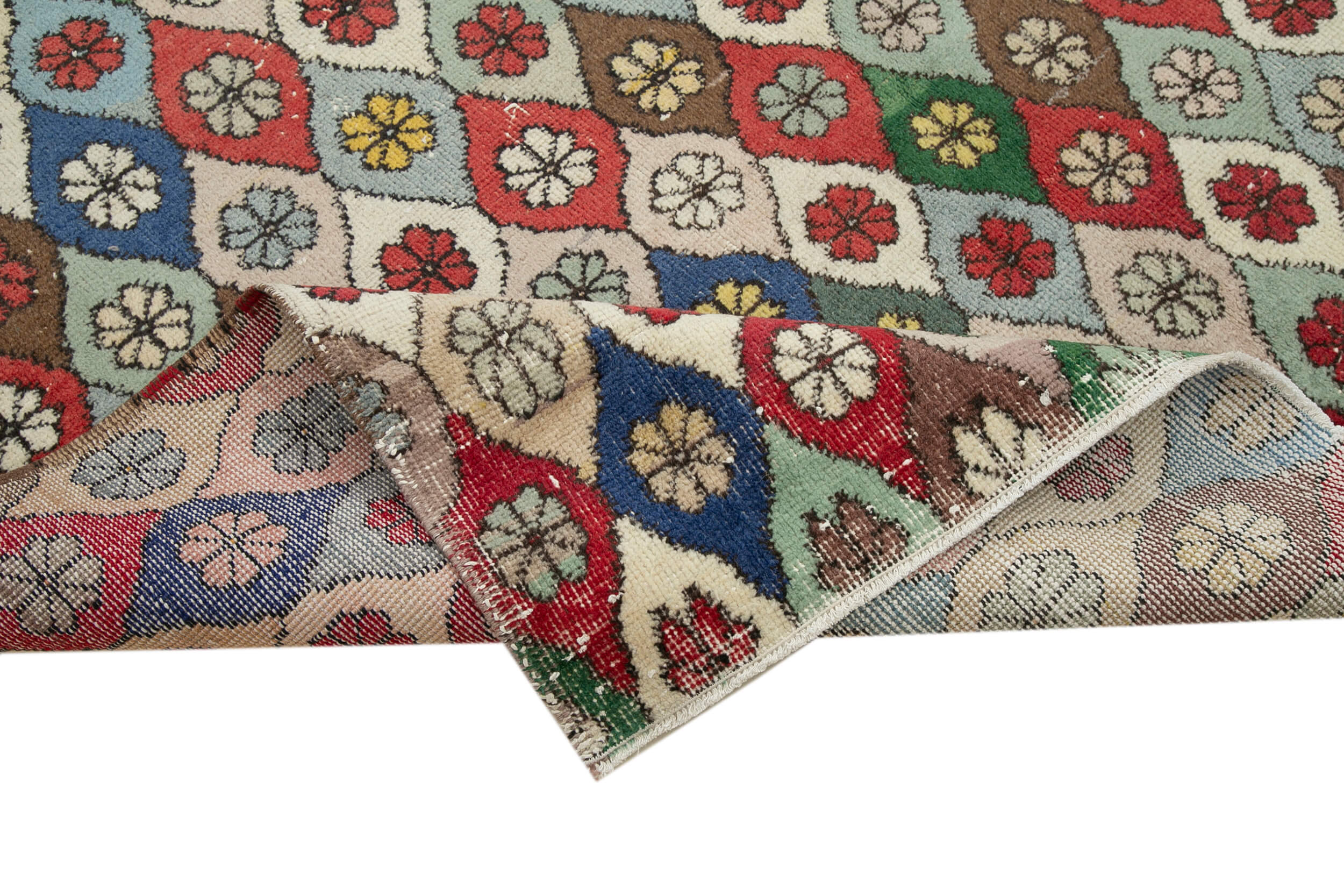 Handmade Area Rug - Checkered Kilim Cotton Wool Rug, Soft Wool Texture 6'x9'7"