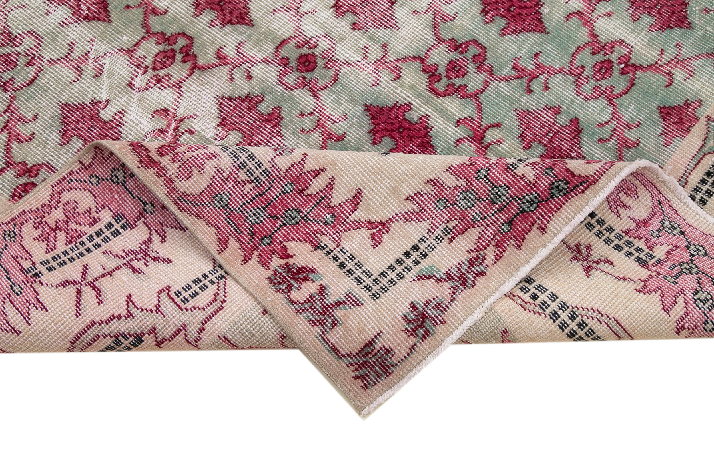 Handmade Wool Area Rug - Red Checkered Kilim 5x9, Hand Woven Cotton Wool Carpet