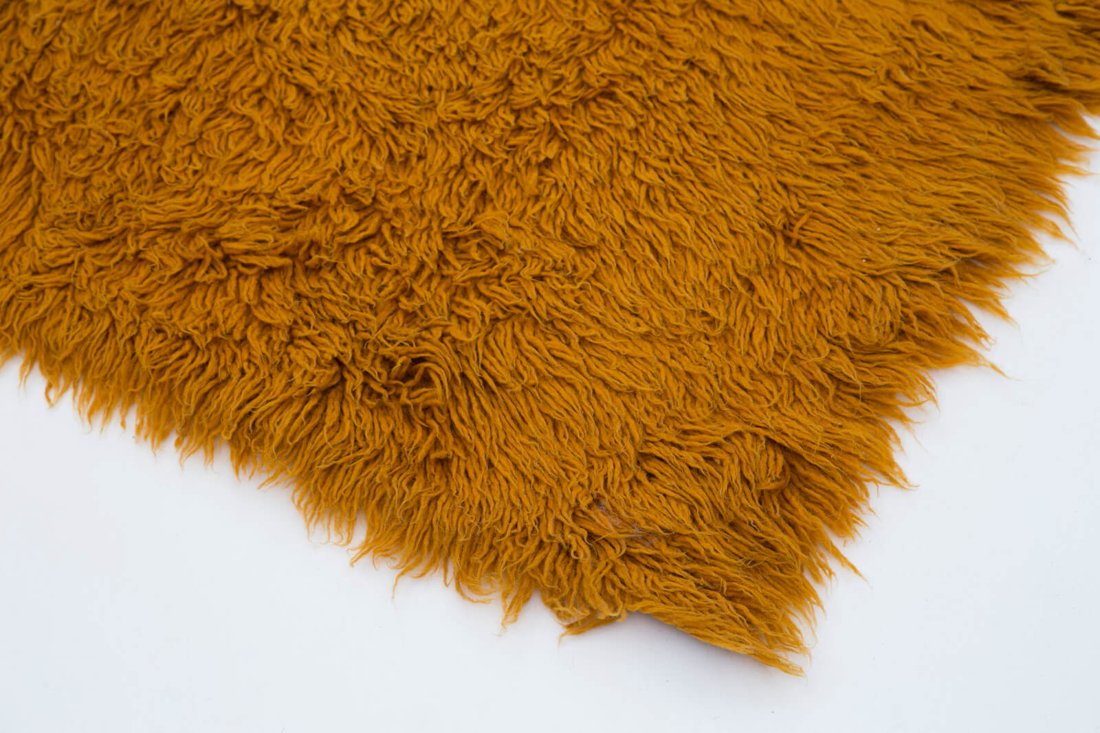 Handmade Cotton Wool Rug - Orange Geometric Area Rug 4x7 Vintage Wool Carpet