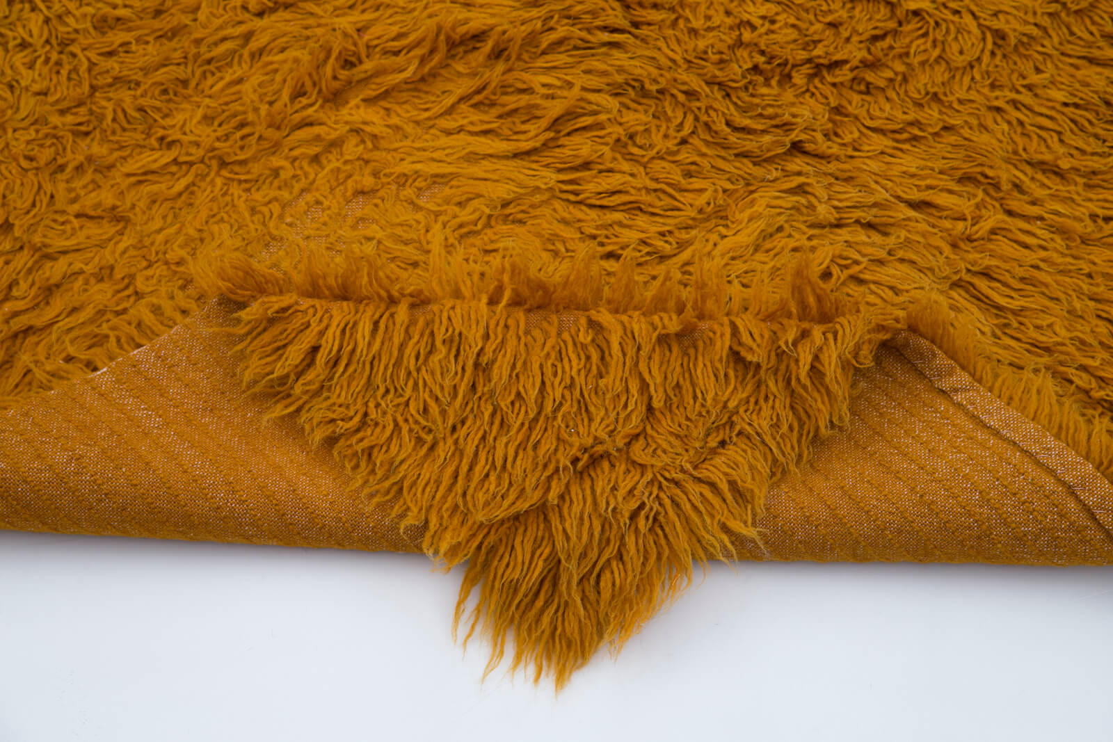 Handmade Cotton Wool Rug - Orange Geometric Area Rug 4x7 Vintage Wool Carpet