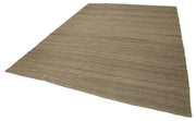 Handmade Wool Area Rug - Modern Brown 8x11 Feet Living Room Rug
