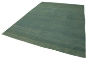 Handmade Wool Area Rug – Zollanvari Turquoise Modern Wool Rug 7'3''x9'7''