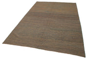 Handmade Wool Area Rug - Brown Modern Wool Rug, Durable Hand Knotted Carpet 6'4''x10'