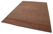 Handmade Wool Area Rug - Brown Modern Wool Rug 7'2" x 10'3" | Durable Turkish Carpet
