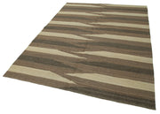 Handmade Wool Area Rug – Modern Brown 5x8 Wool Rug by Agacan Rugs