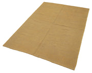 Handmade Wool Area Rug - Yellow Modern Wool Rug | Durable Handcrafted Turkish Carpet 4'7''x6'7''
