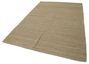 Handmade Wool Area Rug – Beige Modern Wool Rug with Durable Cotton Backing 6'5''x9'8''
