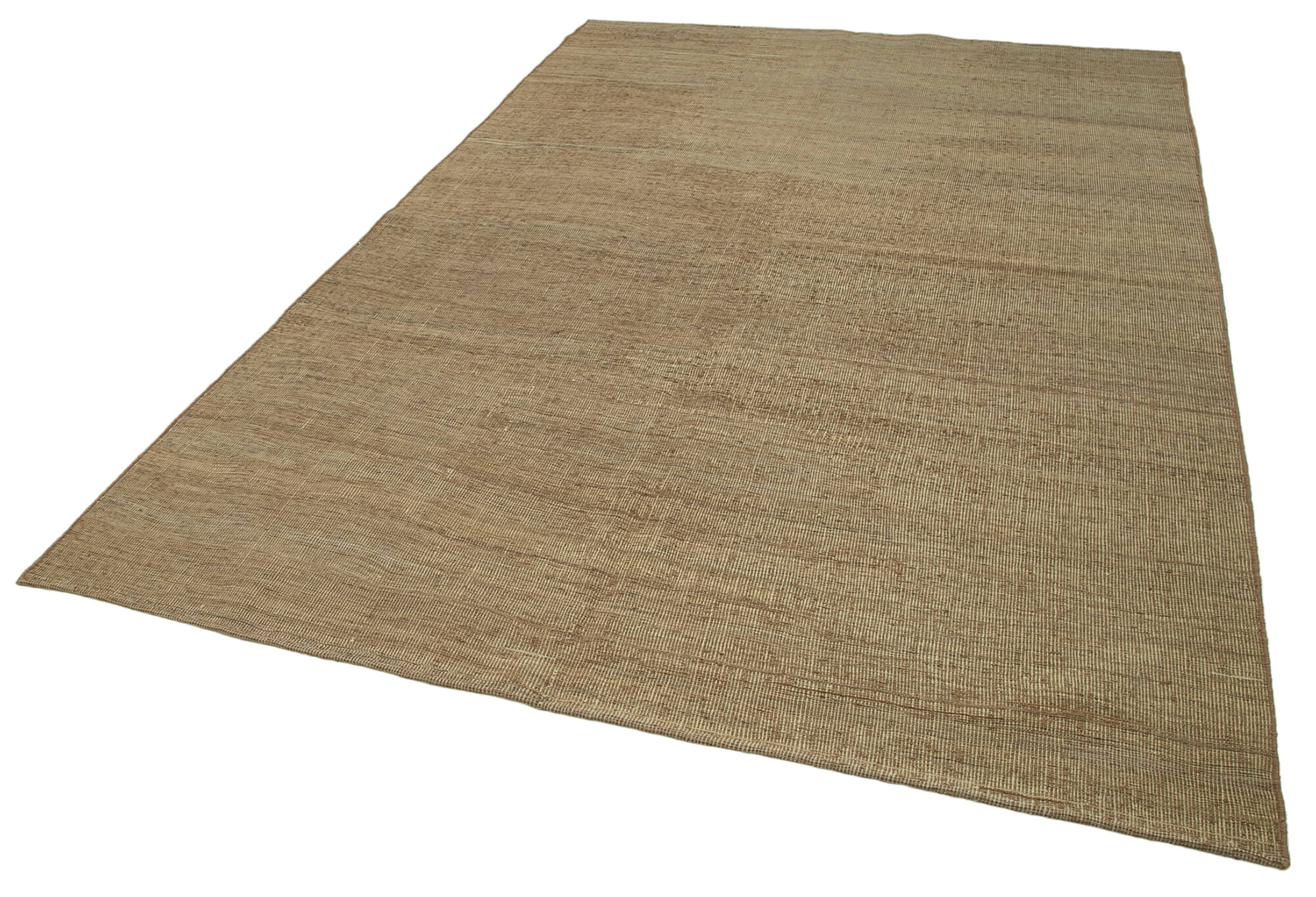 Handmade Wool Area Rug – Modern Brown Turkish Rug with Durable Cotton Backing 6'6''x9'7''