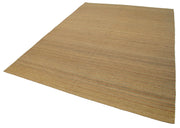 Handmade Wool Area Rug - Yellow Modern Wool Rug 7x9 | Hand Woven Carpet