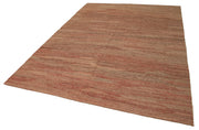 Handmade Wool Area Rug - Red Modern Wool Rug 7x9 Feet | Durable Turkish Carpet