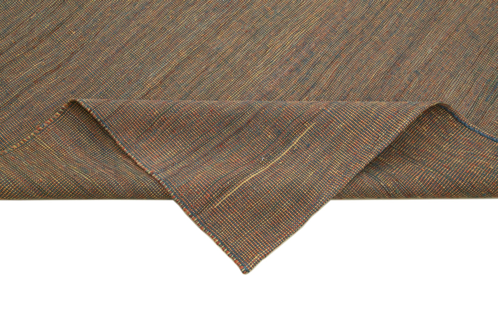 Handmade Wool Area Rug - Brown Modern Wool Rug 7'11'' x 9'7'' with Cotton Backing