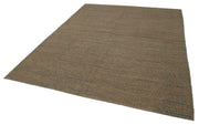 Handmade Wool Area Rug - Zollanvari Brown Modern 7'7'' x 9'7'' Durable Living Room Carpet
