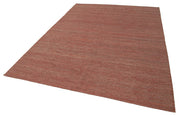 Handmade Wool Area Rug | Vintage Wool Rug 7'3" x 10'0" Red Area Carpet