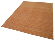 Handmade Wool Area Rug | Modern Style Carpet, Orange Wool and Cotton Rug