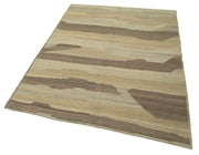 Handmade Wool Area Rug | Modern Style Carpet - Beige Vintage Turkish Carpet 4'11'' x 6'6''