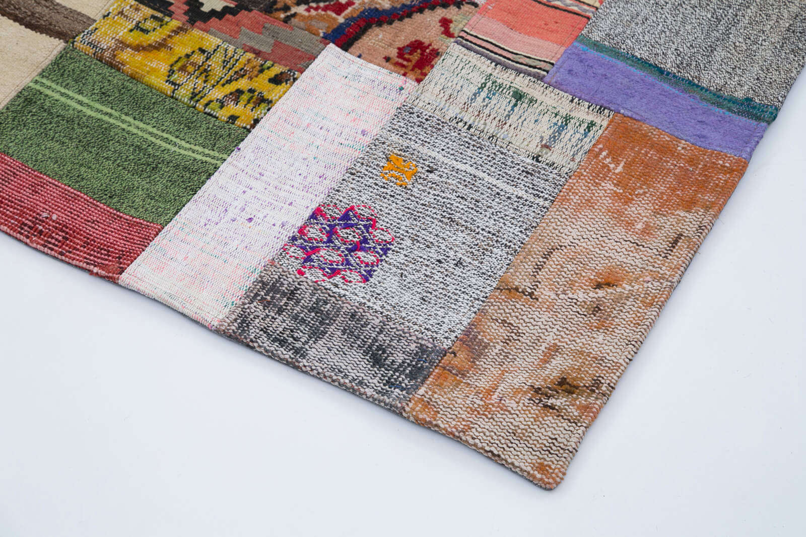 Handmade Area Rug – Grey Patchwork Rug | Soft Cotton Wool Durable Carpet