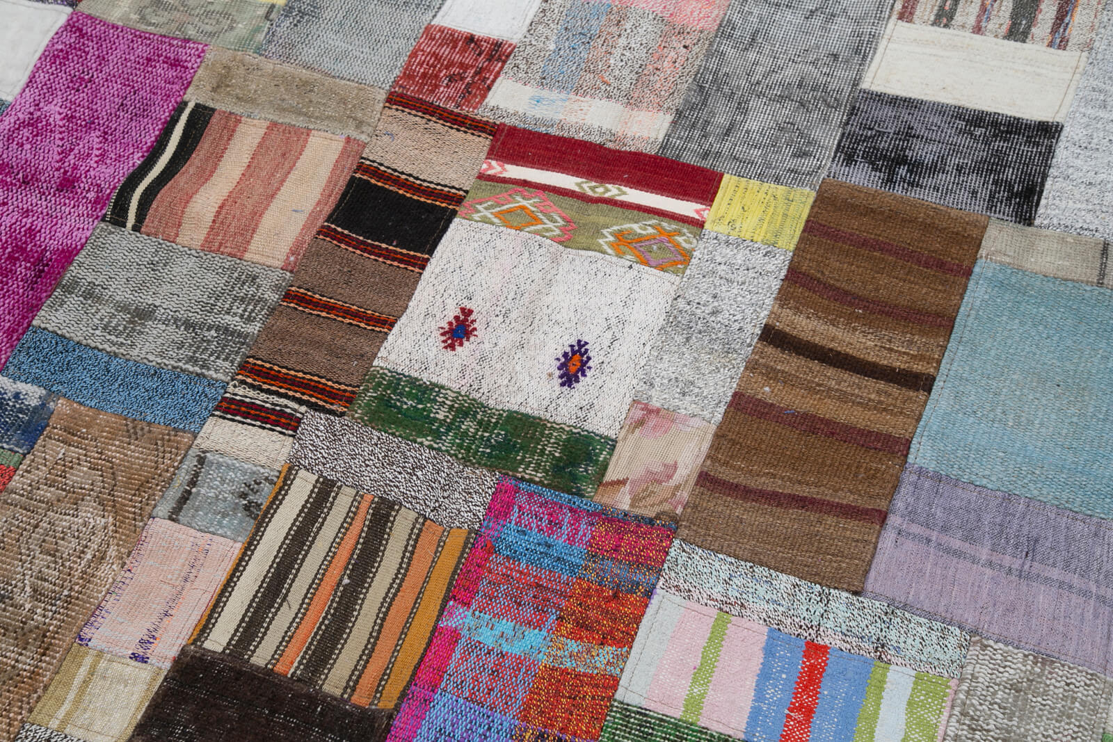 Handmade Area Rug – Grey Patchwork Rug | Soft Cotton Wool Durable Carpet