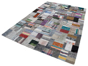 Handmade Patchwork Rug | Vintage Turkish Carpet 6x9 Feet - Soft Wool Floor Rug