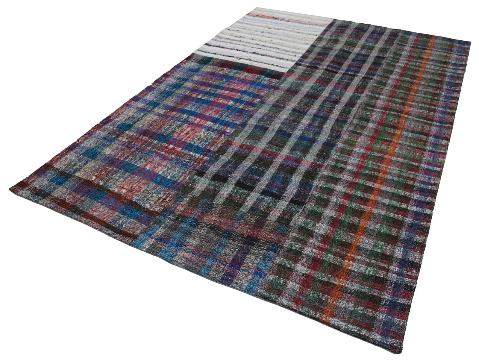 Handmade Patchwork Rug – Kirk Yama Grey Cotton Wool Area Rug 6'7''x9'10''