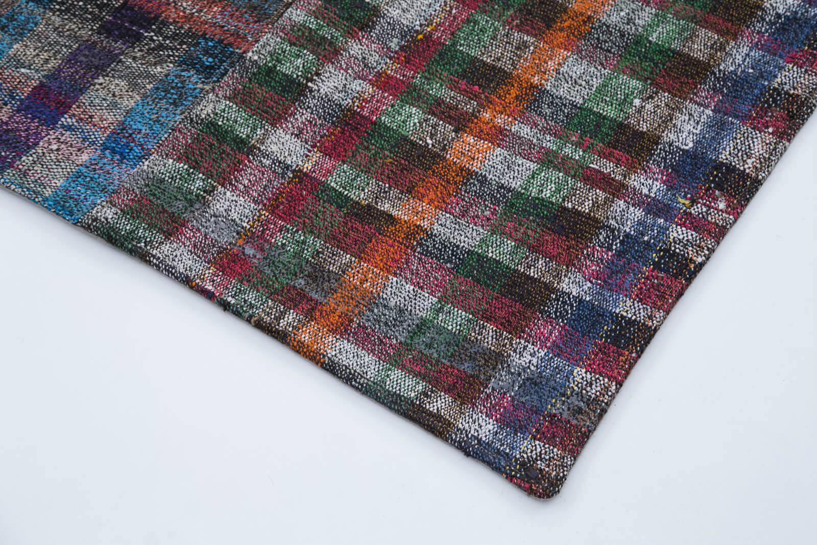 Handmade Patchwork Rug – Kirk Yama Grey Cotton Wool Area Rug 6'7''x9'10''