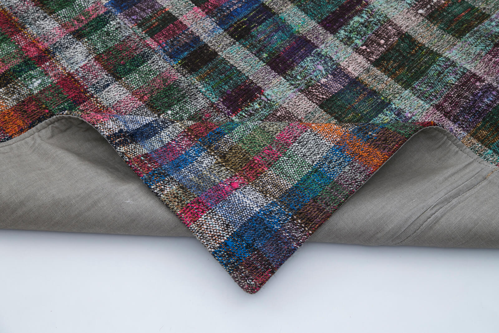 Handmade Patchwork Rug – Kirk Yama Grey Cotton Wool Area Rug 6'7''x9'10''