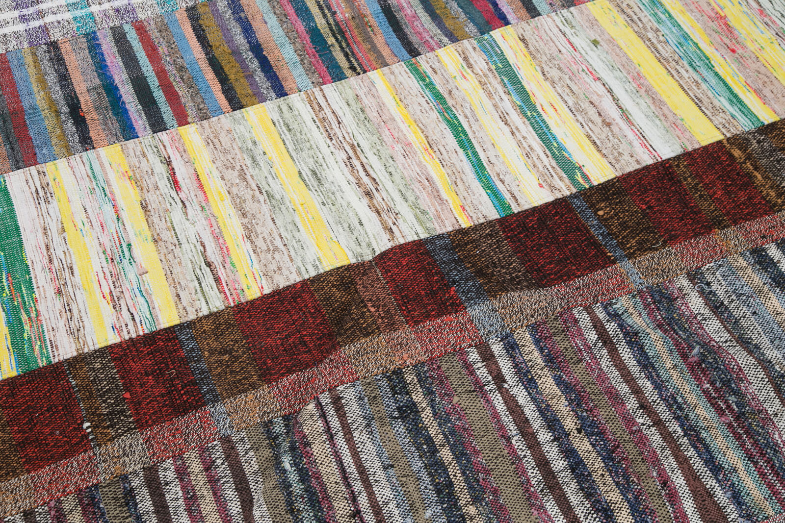 Handmade Area Rug – Grey Patchwork Carpet | Hand Knotted Cotton Wool Rug