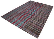 Handmade Patchwork Rug - Kirk Yama Grey Wool & Cotton Area Rug 6'9''x9'10''