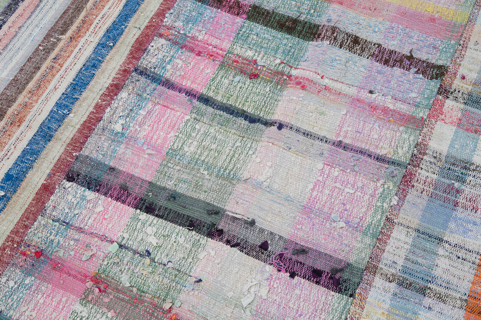 Handmade Patchwork Rug - Kirk Yama Grey Cotton Wool Area Rug 6'2'' x 6'6''