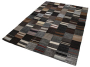 Handmade Patchwork Rug - Brown Patchwork Carpet 5x8 Feet | Cotton Wool Rug