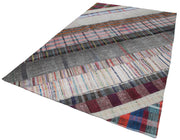 Handmade Patchwork Rug - Kirk Yama Grey Cotton Wool Area Rug 6'6''x10'0''